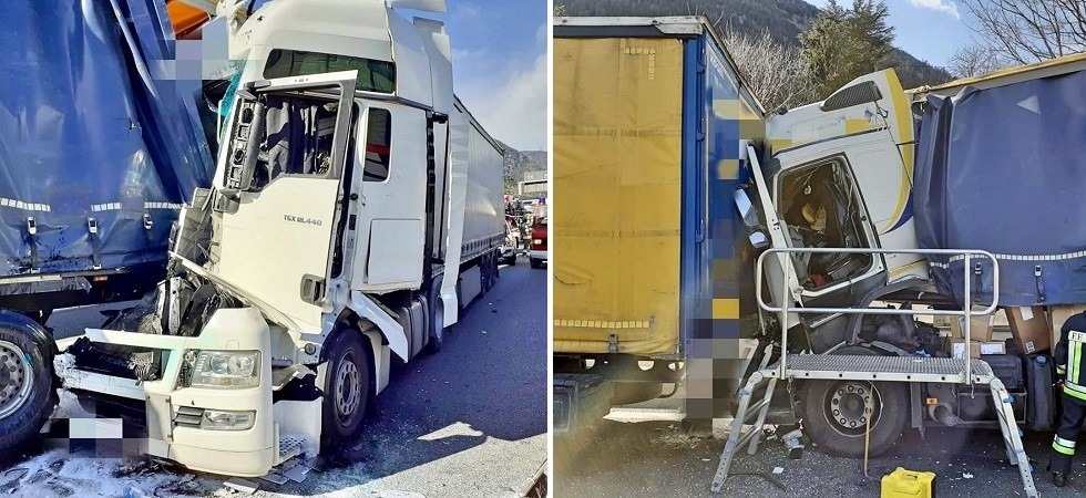 A22, tamponamento a catena fra 3 mezzi pesanti: due autisti estratti dalle lamiere e gravi disagi alla viabilità